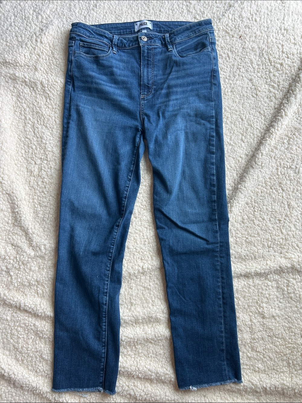 PAIGE Hoxton Straight Leg Jeans in Classic Blue Wash